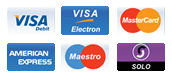 all major credit and debit cards available